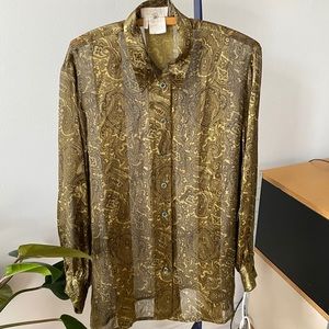 Vintage ESCADA sheer silk blouse size 38